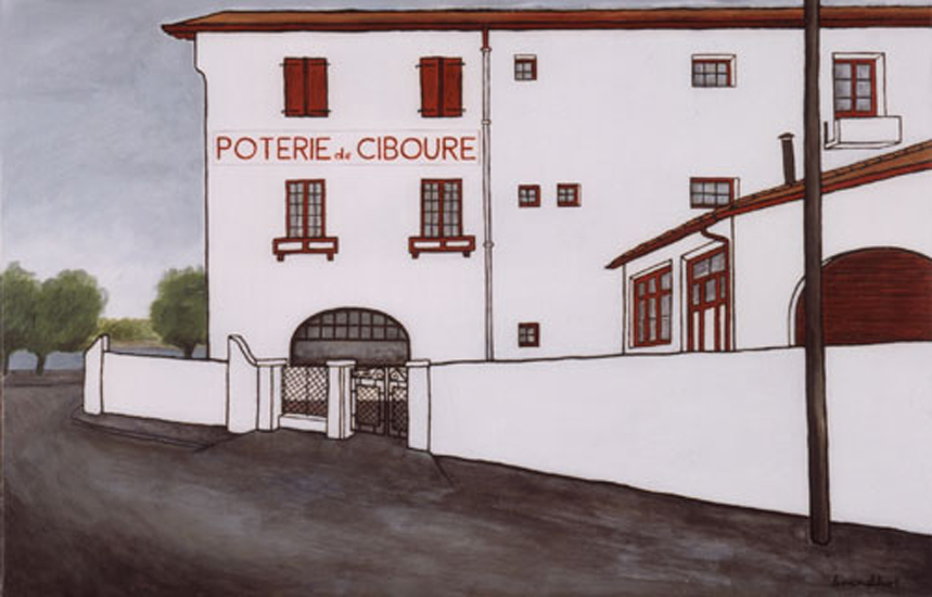 tableau de Robert Brandhof Architectures du Pays Basque : La Poterie de Ciboure